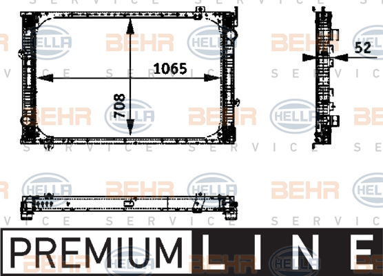 Radiateur, refroidissement du moteur BEHR HELLA SERVICE *** PREMIUM LINE ***