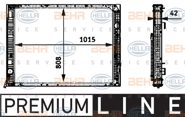 Radiateur, refroidissement du moteur BEHR HELLA SERVICE *** PREMIUM LINE ***