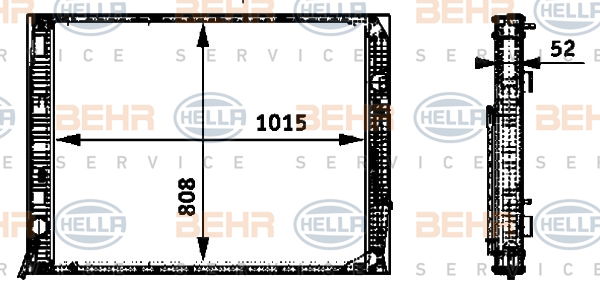 Radiateur, refroidissement du moteur BEHR HELLA SERVICE *** PREMIUM LINE ***