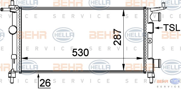 Radiateur, refroidissement du moteur BEHR HELLA SERVICE