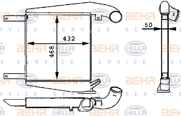 Intercooler, échangeur BEHR HELLA SERVICE *** PREMIUM LINE ***