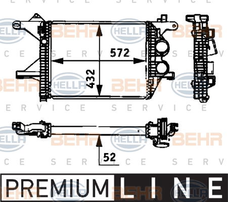 Intercooler, échangeur BEHR HELLA SERVICE *** PREMIUM LINE ***