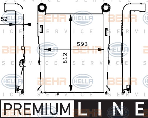 Intercooler, échangeur BEHR HELLA SERVICE *** PREMIUM LINE ***