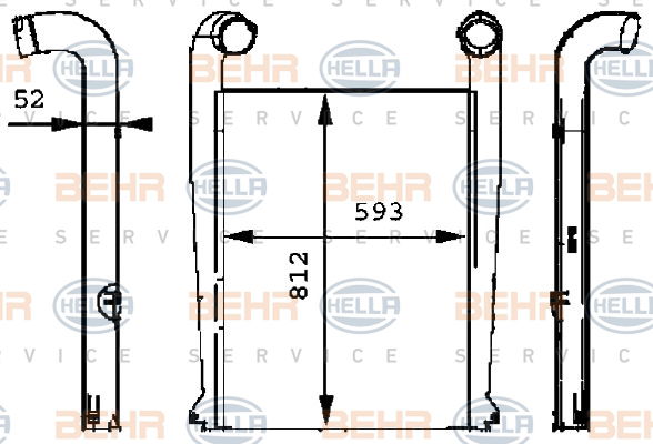 Intercooler, échangeur BEHR HELLA SERVICE *** PREMIUM LINE ***