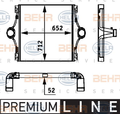 Intercooler, échangeur BEHR HELLA SERVICE *** PREMIUM LINE ***