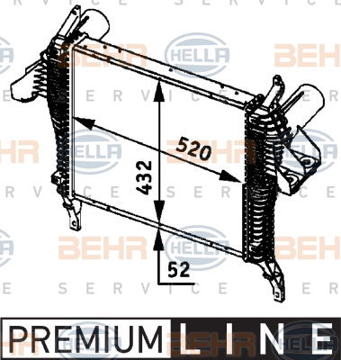 Intercooler, échangeur BEHR HELLA SERVICE *** PREMIUM LINE ***