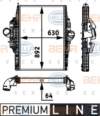 Intercooler, échangeur BEHR HELLA SERVICE *** PREMIUM LINE ***