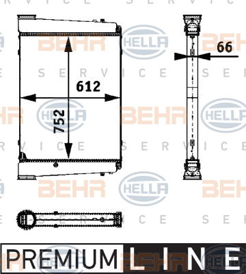 Intercooler, échangeur BEHR HELLA SERVICE *** PREMIUM LINE ***