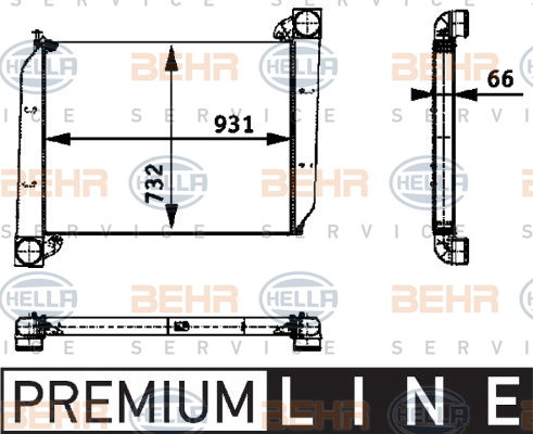 Intercooler, échangeur BEHR HELLA SERVICE *** PREMIUM LINE ***