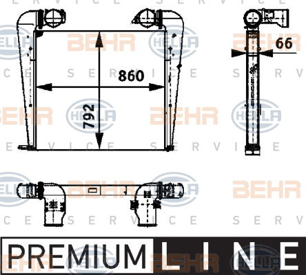 Intercooler, échangeur BEHR HELLA SERVICE *** PREMIUM LINE ***