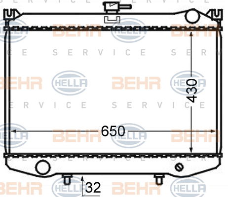 Radiateur, refroidissement du moteur BEHR HELLA SERVICE