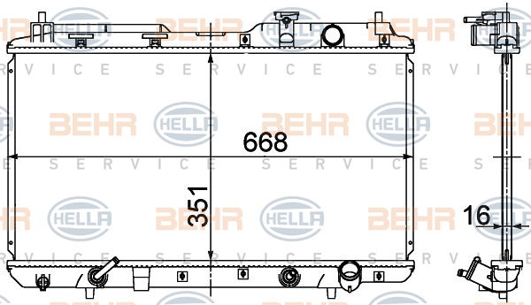 Radiateur, refroidissement du moteur BEHR HELLA SERVICE