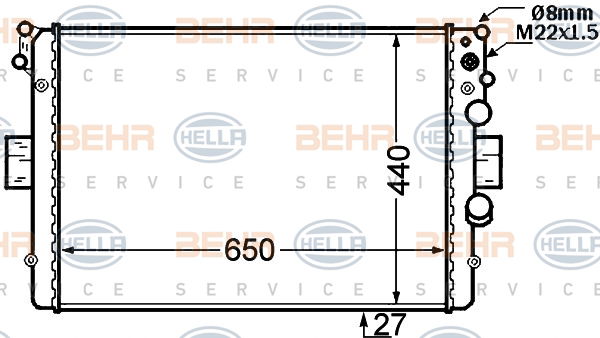 Radiateur, refroidissement du moteur BEHR HELLA SERVICE