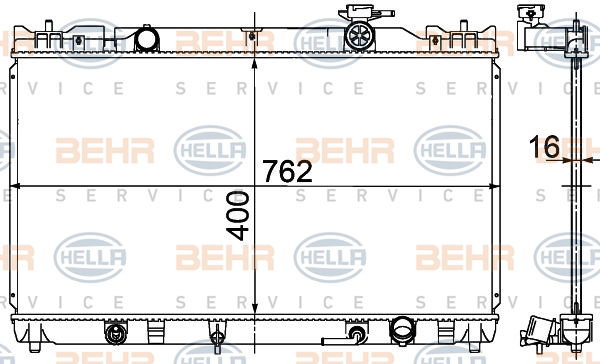 Radiateur, refroidissement du moteur BEHR HELLA SERVICE