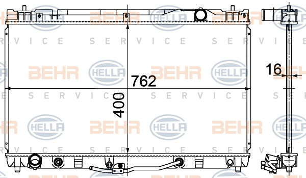 Radiateur, refroidissement du moteur BEHR HELLA SERVICE