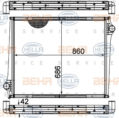 Radiateur, refroidissement du moteur BEHR HELLA SERVICE