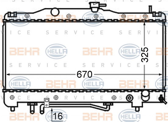 Radiateur, refroidissement du moteur BEHR HELLA SERVICE