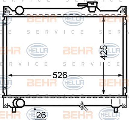 Radiateur, refroidissement du moteur BEHR HELLA SERVICE