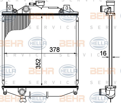 Radiateur, refroidissement du moteur BEHR HELLA SERVICE