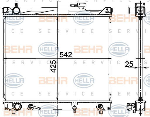 Radiateur, refroidissement du moteur BEHR HELLA SERVICE