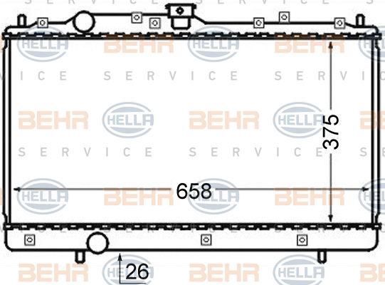 Radiateur, refroidissement du moteur BEHR HELLA SERVICE