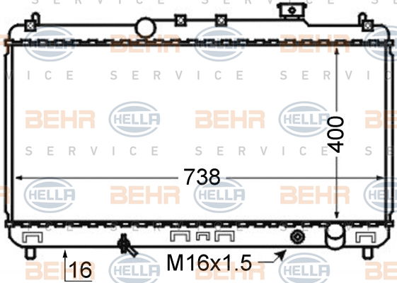 Radiateur, refroidissement du moteur BEHR HELLA SERVICE