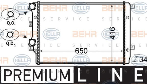 Radiateur, refroidissement du moteur BEHR HELLA SERVICE Version ALTERNATIF