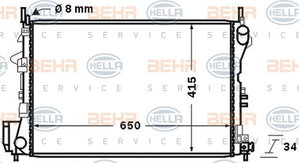 Radiateur, refroidissement du moteur BEHR HELLA SERVICE