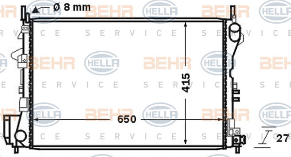 Radiateur, refroidissement du moteur BEHR HELLA SERVICE