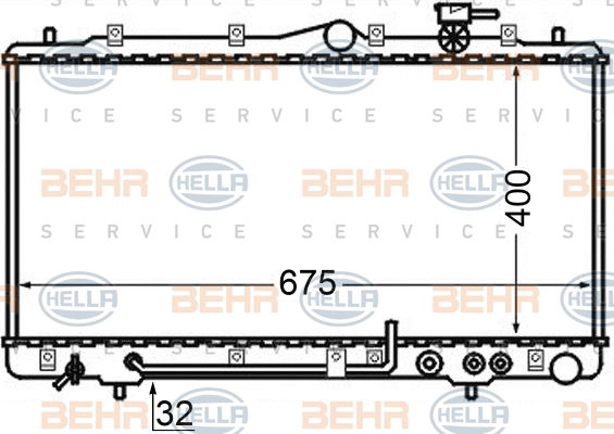 Radiateur, refroidissement du moteur BEHR HELLA SERVICE