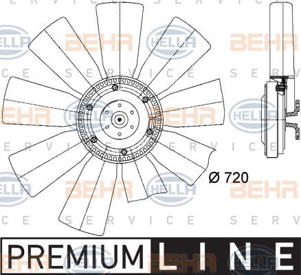 Ventilateur, refroidissement du moteur BEHR HELLA SERVICE *** PREMIUM LINE ***