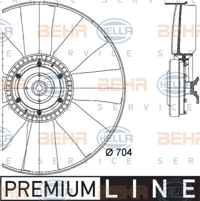 Ventilateur, refroidissement du moteur BEHR HELLA SERVICE *** PREMIUM LINE ***