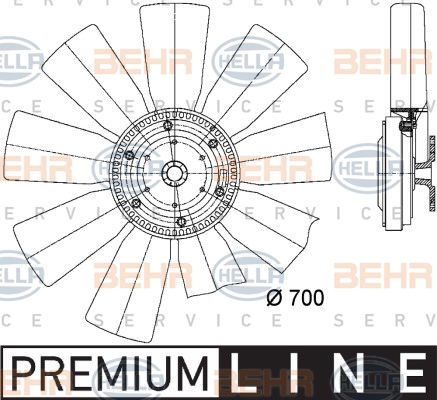 Ventilateur, refroidissement du moteur BEHR HELLA SERVICE *** PREMIUM LINE ***