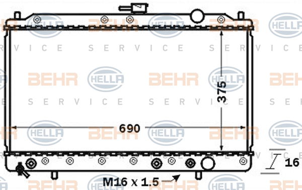 Radiateur, refroidissement du moteur BEHR HELLA SERVICE