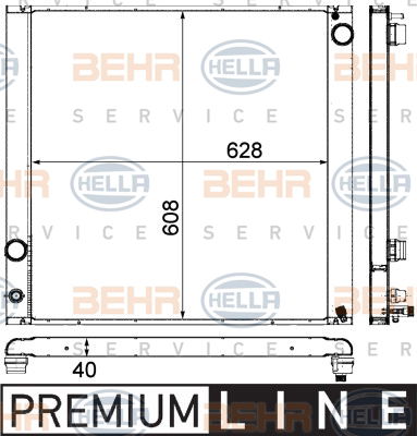 Radiateur, refroidissement du moteur BEHR HELLA SERVICE *** PREMIUM LINE ***