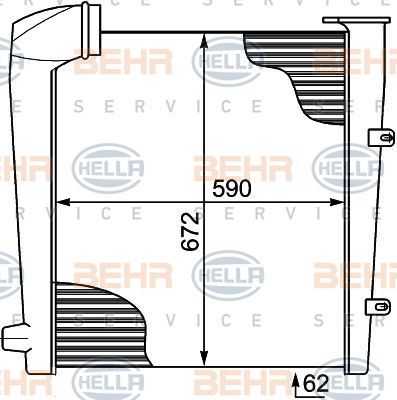 Intercooler, échangeur BEHR HELLA SERVICE *** PREMIUM LINE ***