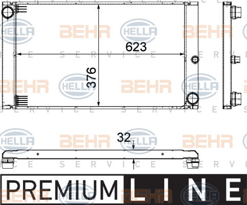 Radiateur, refroidissement du moteur BEHR HELLA SERVICE *** PREMIUM LINE ***