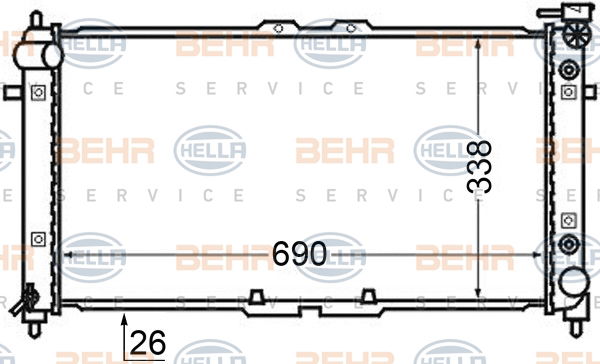 Radiateur, refroidissement du moteur BEHR HELLA SERVICE