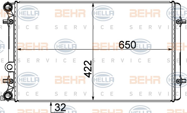 Radiateur, refroidissement du moteur BEHR HELLA SERVICE