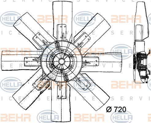 Ventilateur, refroidissement du moteur BEHR HELLA SERVICE *** PREMIUM LINE ***