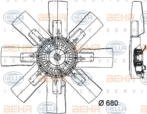 Ventilateur, refroidissement du moteur BEHR HELLA SERVICE *** PREMIUM LINE ***