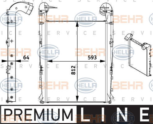 Intercooler, échangeur BEHR HELLA SERVICE *** PREMIUM LINE ***