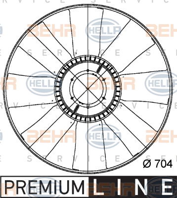 Roue du souffleur, refroidissement  du moteur BEHR HELLA SERVICE *** PREMIUM LINE ***