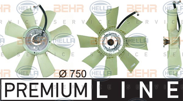 Ventilateur, refroidissement du moteur BEHR HELLA SERVICE *** PREMIUM LINE ***