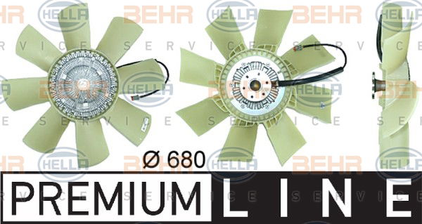 Ventilateur, refroidissement du moteur BEHR HELLA SERVICE *** PREMIUM LINE ***