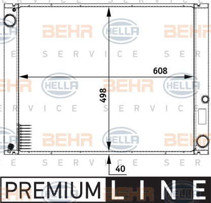 Radiateur, refroidissement du moteur BEHR HELLA SERVICE *** PREMIUM LINE ***