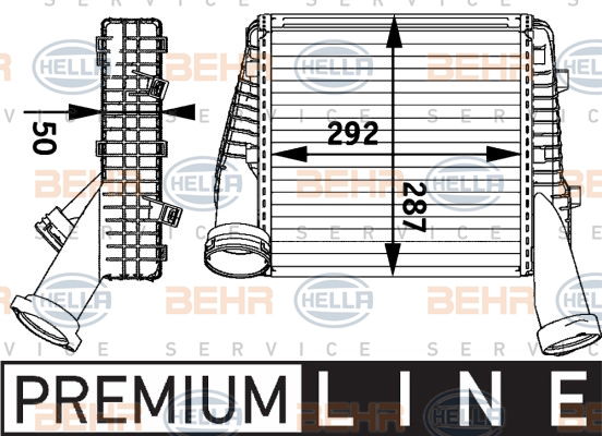 Intercooler, échangeur BEHR HELLA SERVICE *** PREMIUM LINE ***