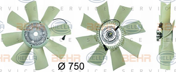 Ventilateur, refroidissement du moteur BEHR HELLA SERVICE *** PREMIUM LINE ***