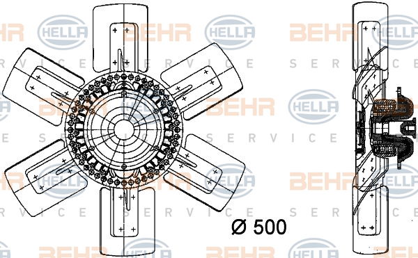 Ventilateur, refroidissement du moteur BEHR HELLA SERVICE *** PREMIUM LINE ***