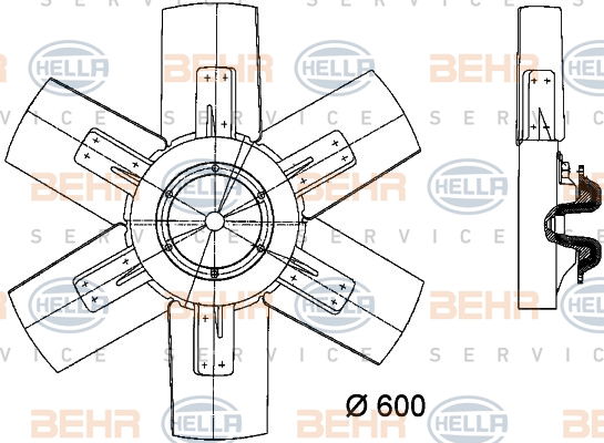 Ventilateur, refroidissement du moteur BEHR HELLA SERVICE *** PREMIUM LINE ***